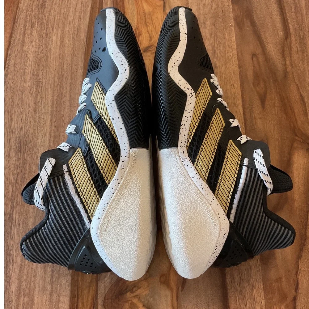 Adidas Harden Stepback Mens Basketball Shoes Black Gold FX7655 Size 9